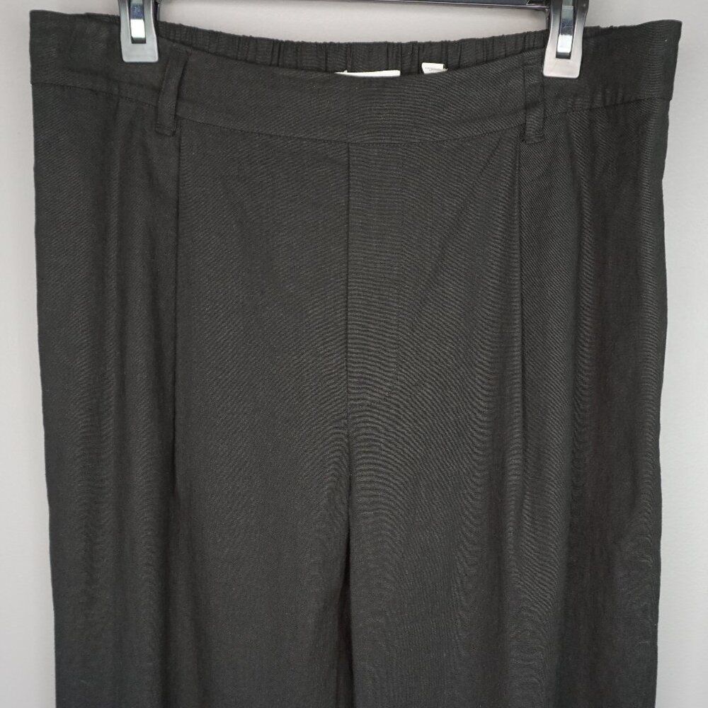 Vince Linen Blend Pull On Trouser Pant in Black size Large (12-14) $395 New - Picture 5 of 16